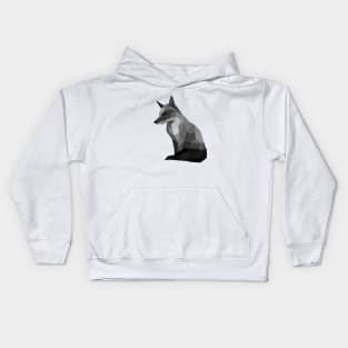 Low Poly Fox in Grey Kids Hoodie